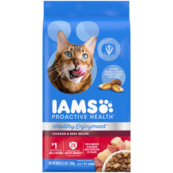 IAMS ProActive Health Healthy Enjoyment Dry Cat Food - Chicken & Beef - 3 lb