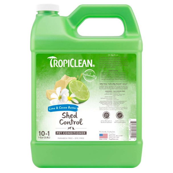 TropiClean Lime & Cocoa Butter Shed Control Conditioner for Pets - 1 gal