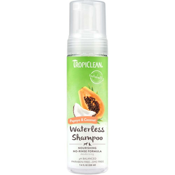 TropiClean Papaya Waterless Shampoo for Pets - 7.4 fl oz