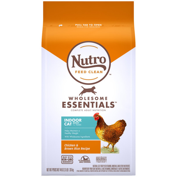 Nutro Products Wholesome Essentials Healthy Weight Indoor Adult Dry Cat Food - Chicken & Brown Rice - 3 lb