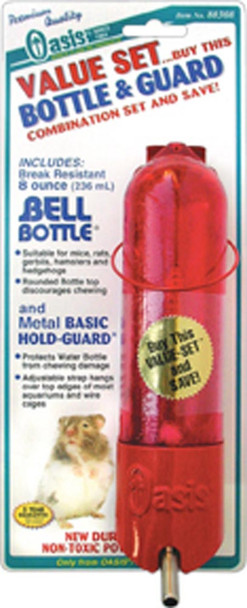 Oasis Bell-Bottle with Basic HoldGuard for Small Animals - Red