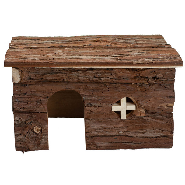 A & E Cages Nibbles Log Cabin Small Animal Hut - Brown - LG