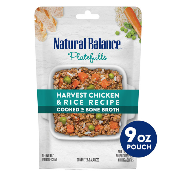 Natural Balance Pet Foods Platefulls Wet Dog Food - Harvest Chicken & Rice Recipe - 9 oz