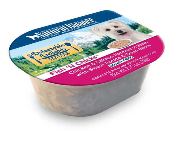 Natural Balance Pet Foods Delectable Delights Grain Free Wet Dog Food - Fish 'N Chicks in Broth - 2.75 oz