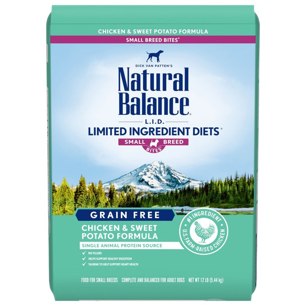 Natural Balance Pet Foods L.I.D. Small Breed Bites Dry Dog Food - Chicken & Sweet Potato - 12 lb
