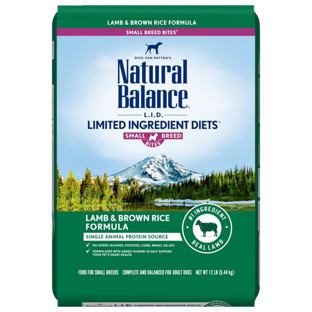 Natural Balance Pet Foods L.I.D. Small Breed Bites Dry Dog Food - Lamb & Brown Rice - 12 lb