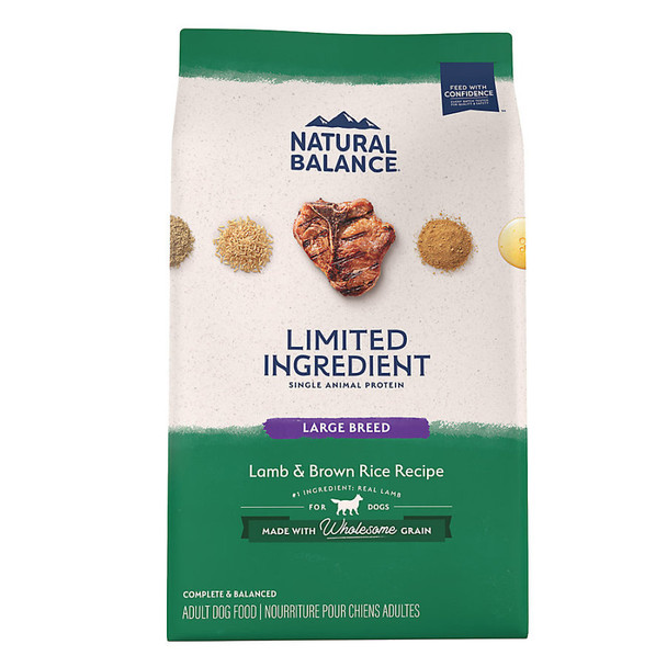 Natural Balance Pet Foods L.I.D. Large Breed Bites Dry Dog Food - Lamb & Brown Rice - 26 lb