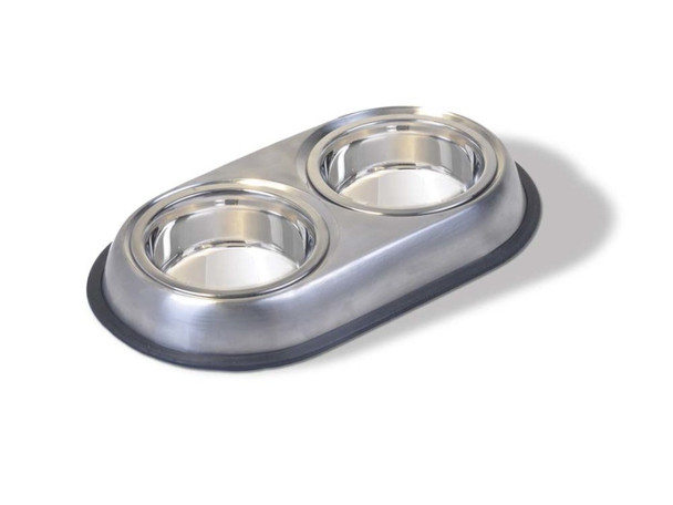 Van Ness Plastics Heavyweight Stainless Steel Double Dish - Silver - SM