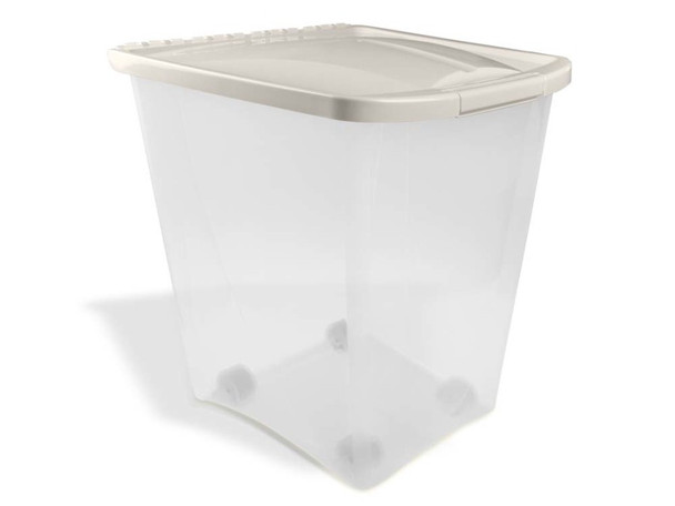 Van Ness Plastics Pet Food Container/Dispenser - White|Clear - 50 lb