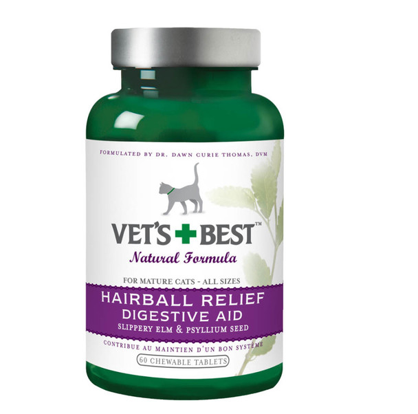 Vet's Best Cat Hairball Relief Tablets - 60 ct