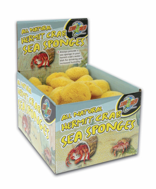 Zoo Med All Natural Hermit Crab Sea Sponge - Yellow - 36 ct