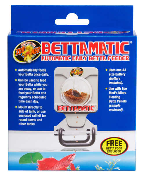 Zoo Med Bettamatic Automatic Daily Betta Fish Food Feeder - White