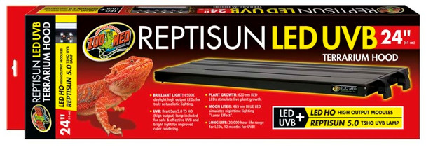 Zoo Med ReptiSun T5 LED UVB Terrarium Hood - 24 in