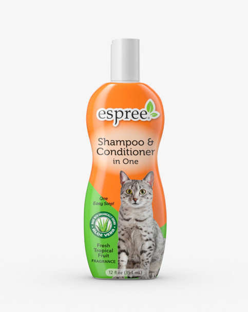 Espree Shampoo & Conditioner in One for Cats with Aloe Fresh Tropical Fruit - 12 oz