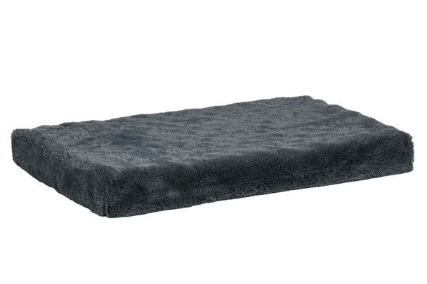 Fur Haven Pet Products Plush Faux Fur Crate 2 Ortho Pet Mat - Gray - XS