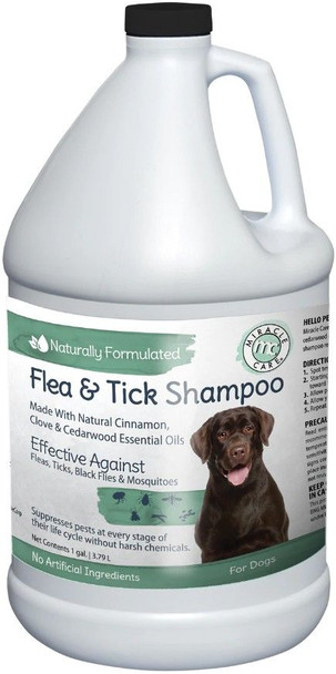 Miracle Care Natural Flea & Tick Shampoo for Dogs 1 Gallon