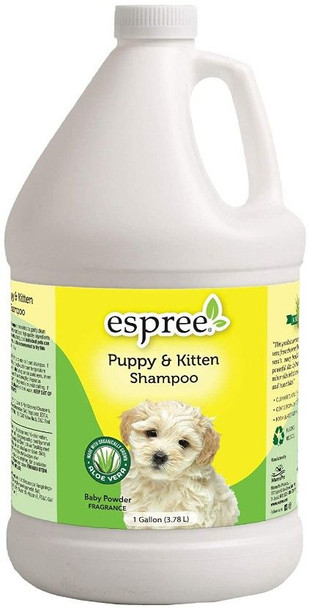 Espree Puppy and Kitten Shampoo with Organic Aloe Vera Baby Powder Fragrance 1 Gallon