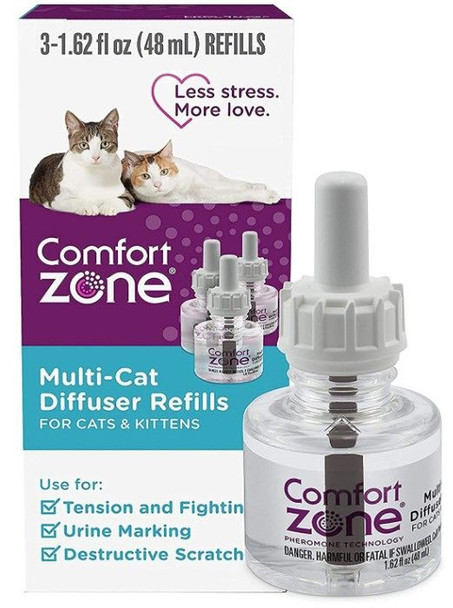Comfort Zone Multi-Cat Diffuser Refills For Cats and Kittens 3 count