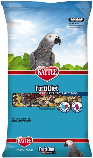 Kaytee Parrot Food with Omega 3's For General Health And Immune Support 8 lbs