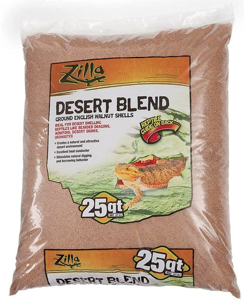 Zilla Desert Blend Ground English Walnut Shells Reptile Bedding 25 Quarts