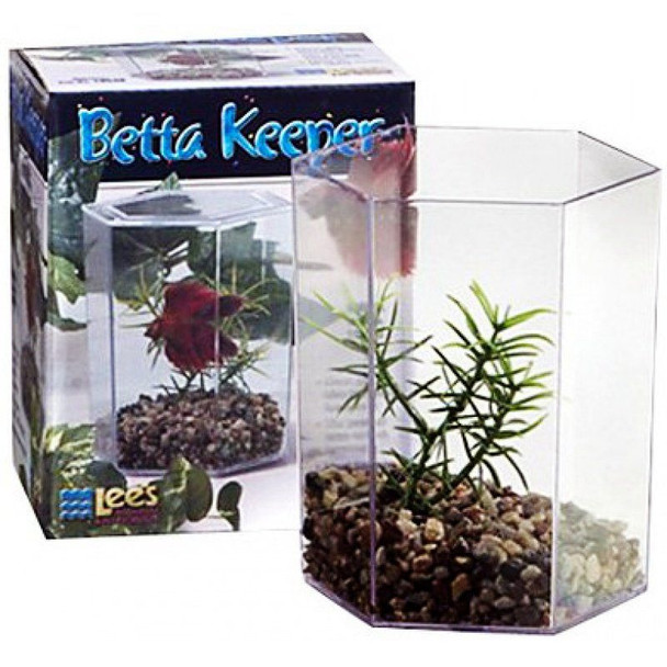 Lees Betta Keeper Hex Aquarium Kit 24 oz (4.8L x 3.8W x 5.4H)