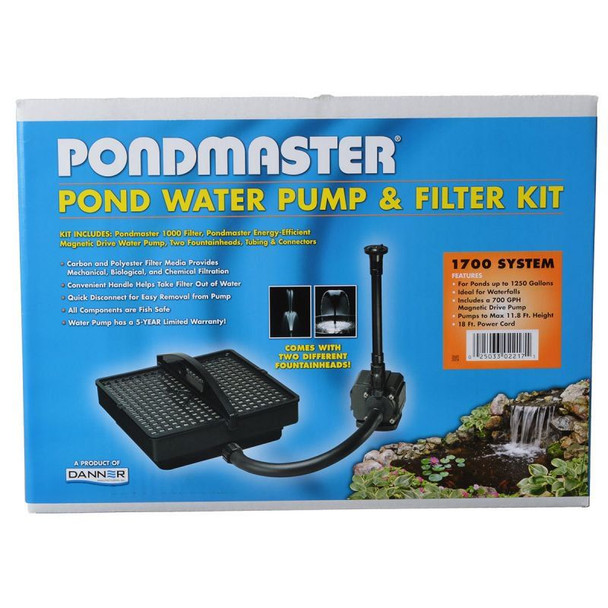 Pondmaster Garden Pond Filter System Kit Model 1700 - 700 GPH (Up to 1,400 Gallons)