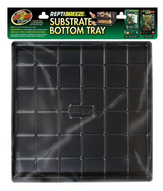 Zoo Med ReptiBreeze Substrate Bottom Tray Tray for NT10, NT11 & NT15 - (16L x 16W x 2H)