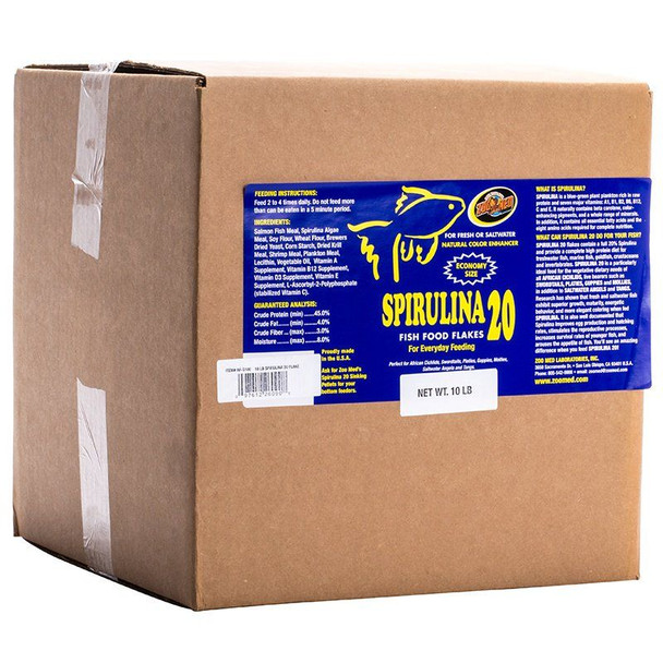 Zoo Med Spirulina 20 Flakes Fish Food 10 lbs