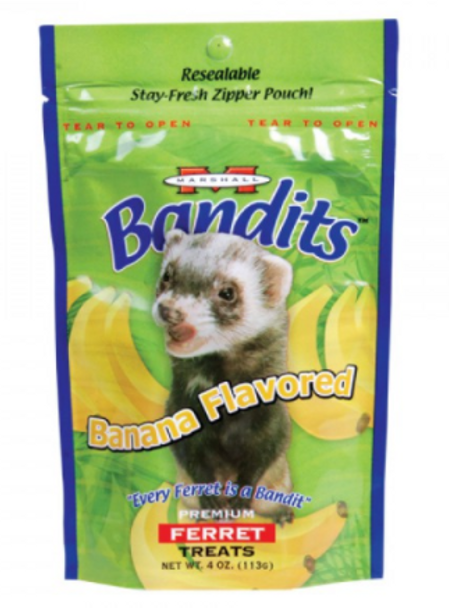 Marshall Bandits Premium Ferret Treat - Banana Flavor - 3 oz - 3857