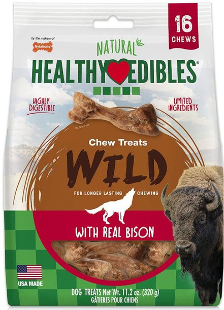 Nylabone Natural Healthy Edibles Wild Bison Chew Treats - 8166