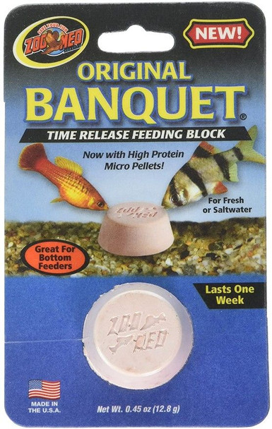 Zoo Med Original Banquet Fish Feeding Block Regular - .45 oz (1 Pack)