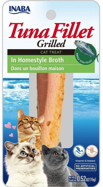 Inaba Tuna Fillet Grilled Cat Treat in Homestyle Broth 0.52 oz