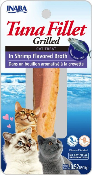 Inaba Tuna Fillet Grilled Cat Treat in Shrimp Flavored Broth 0.52 oz