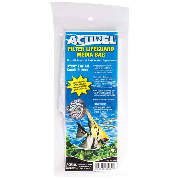 Acurel Filter Lifeguard Media Bag with Drawstring 8 Long x 3 Wide