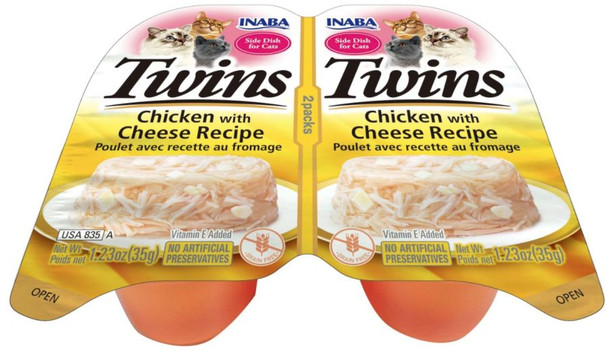 Inaba Twins Chicken with Cheese Recipe Side Dish for Cats 2 count