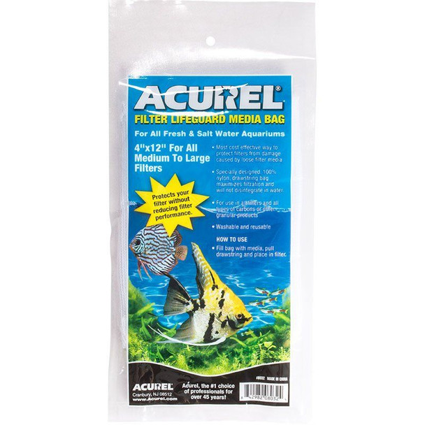 Acurel Filter Lifeguard Media Bag with Drawstring 12 Long x 4 Wide
