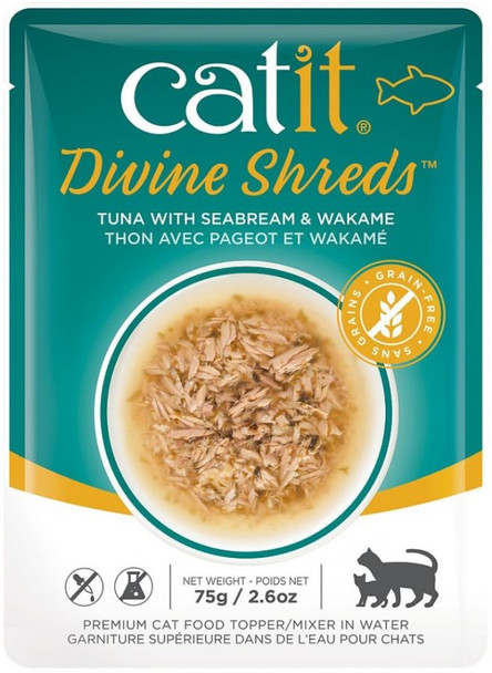 Catit Divine Shreds Tuna with Seabream and Wakame 2.65 oz