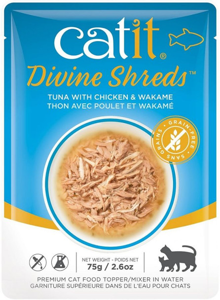 Catit Divine Shreds Tuna with Chicken and Wakame 2.65 oz