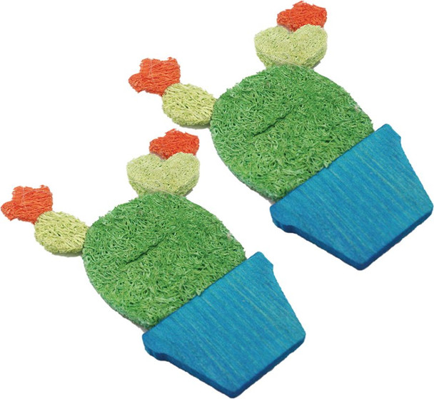 AE Cage Company Nibbles Potted Cactus Loofah Chew Toys 2 count