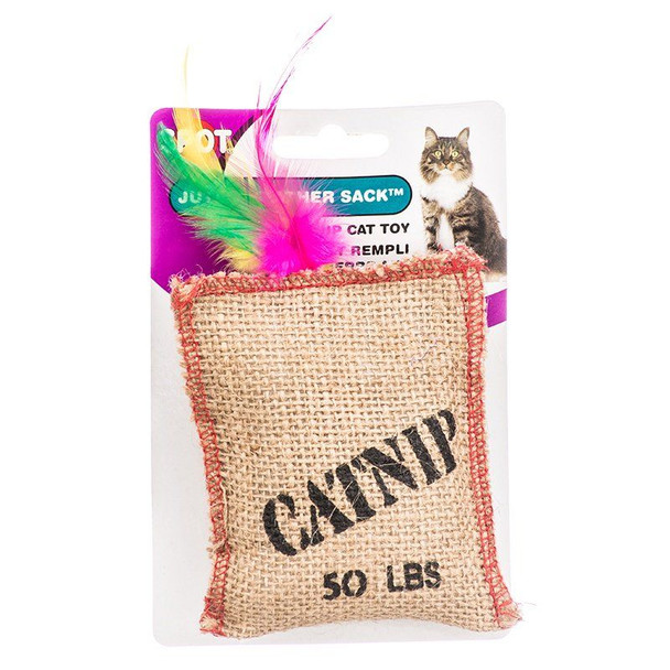 Spot Jute & Feather Sack with Catnip Cat Toy Jute & Feather Sack