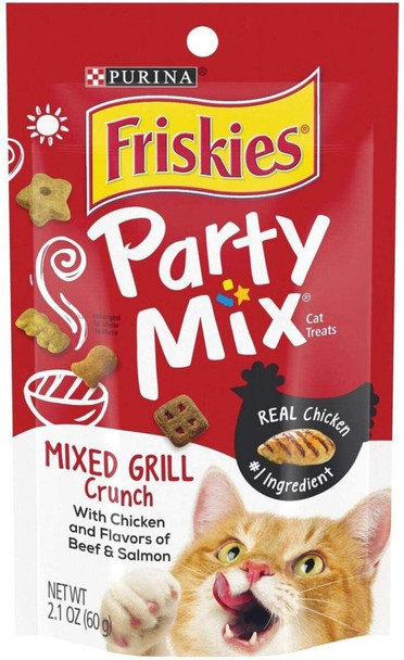 Friskies Party Mix Cat Treats - Mixed Grill Crunch 2.1 oz