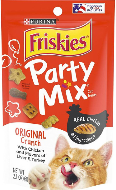 Friskies Party Mix Original Crunchy Cat Treats 2.1 oz