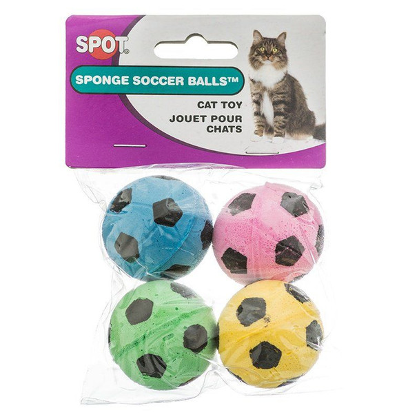 Spot Spotnips Sponge Soccer Balls Cat Toys 4 Pack