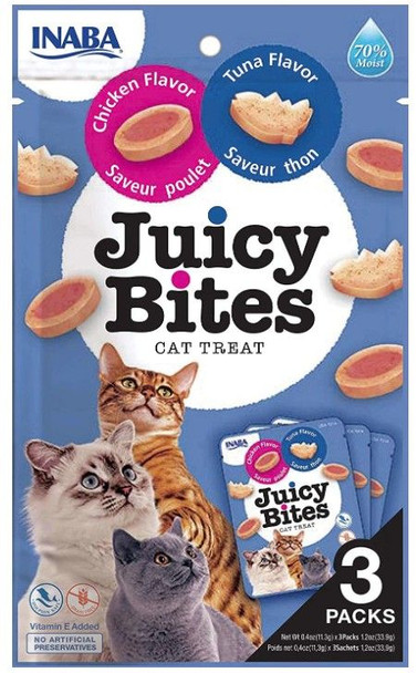 Inaba Juicy Bites Cat Treat Tuna and Chicken Flavor 3 count