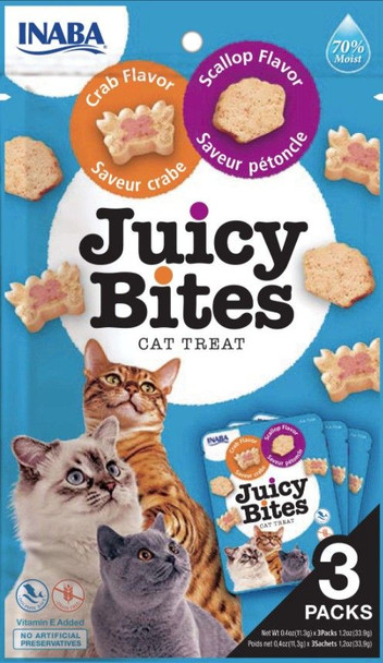 Inaba Juicy Bites Cat Treat Scallop and Crab Flavor 3 count