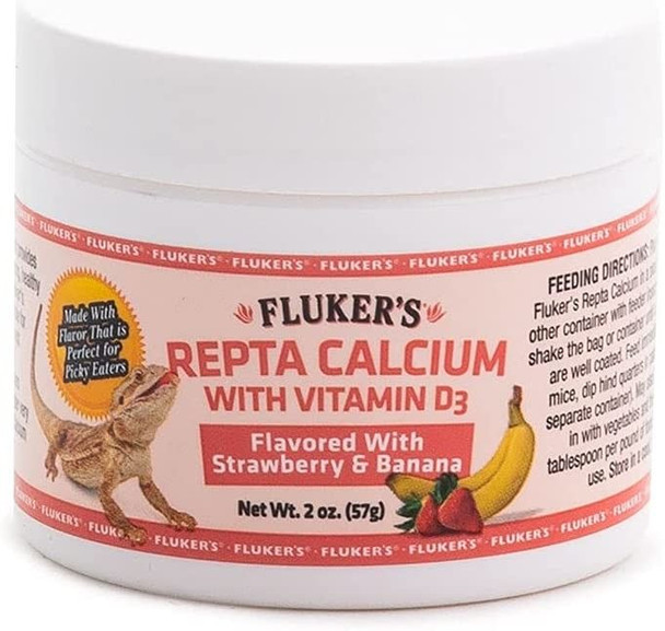 Flukers Strawberry Banana Flavored Repta Calcium 2 oz