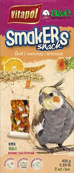 A&E Cage Company Smakers Cockatiel Fruit Treat Sticks 2 count