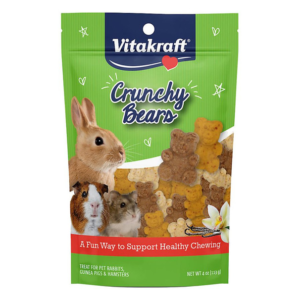 Vitakraft Crunchy Bears Small Animal Treat 4 oz