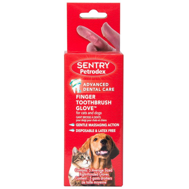 Sentry Petrodex Finger Toothbrush Glove for Cats & Dogs 5 count
