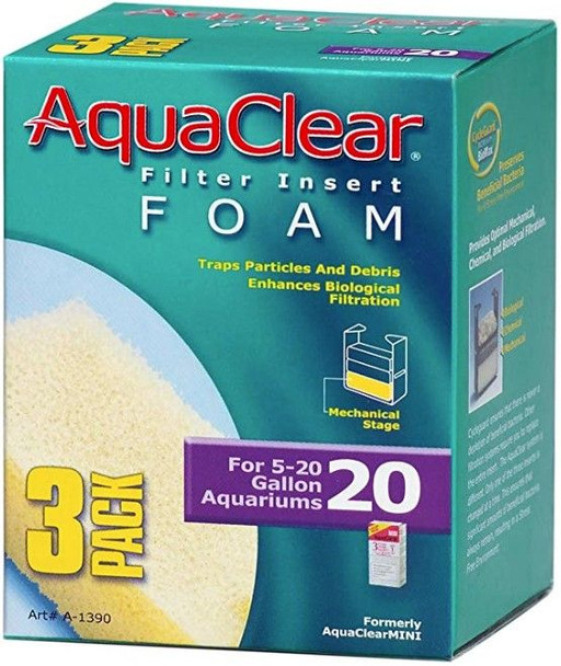 Aquaclear Filter Insert Foam Size 20 - 3 count